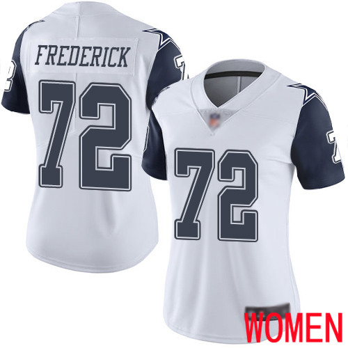 Women Dallas Cowboys Limited White Travis Frederick 72 Rush Vapor Untouchable NFL Jersey